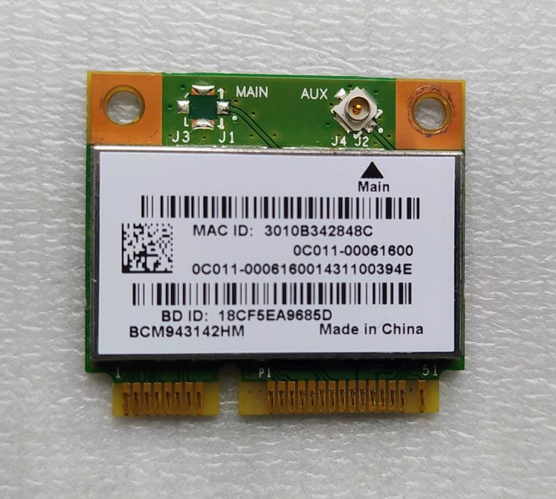 Wi-Fi модуль для ноутбука IEEE 802.11 b/g/n + IEEE 802.15 Blue Touth