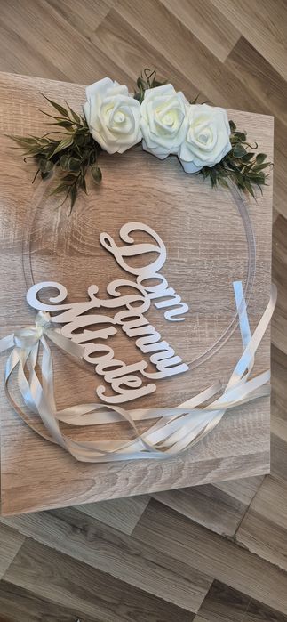 Dekoracja na drzwi ślubna