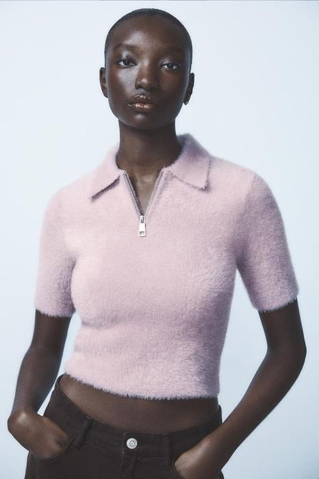 Кофтинка пухнастий топ-поло Zara M