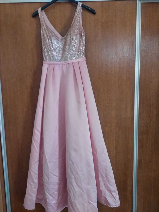 Vestido de cerimonia cor de rosa claro