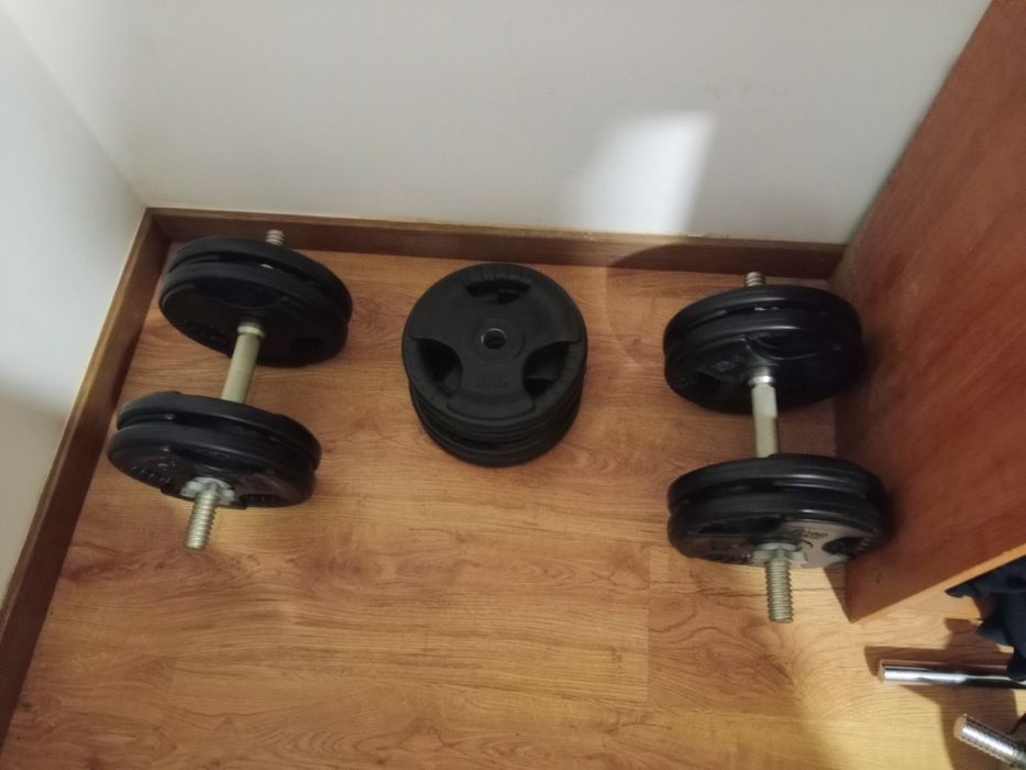 Discos e barras musculação