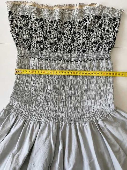 Vestido de Verão Cai-Cai Cinza e Preto – Estilo Boho (Tam. M)