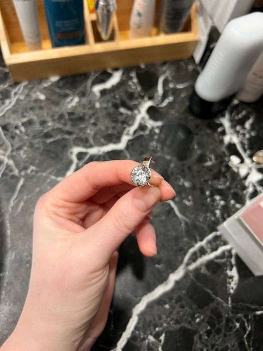 Сережка срібна з позолотою