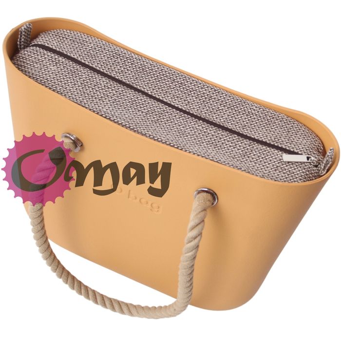 Brązowy organizer do OBAG STANDARD +OPASKA plecionka beż OMAY