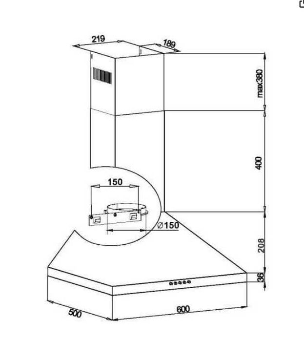 Okap Amica KH 17286-3 E [2 lata-gwar] Klasa A/60cm