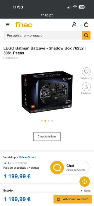 Lego Batman Batcave Shadow Box 76252   3981 Peças