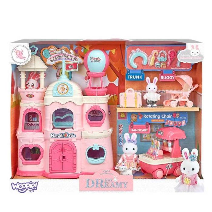 WOOPIE różowy dom Króliczków Domek dla Lalek