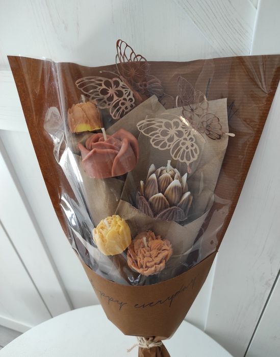 Bukiet świec sojowych Jesień Flower box