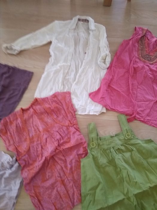 Ubrania ciążowe rozm M niebieska i liliowa bluzka