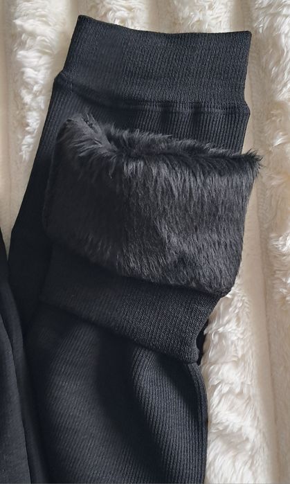 Лосини в рубчик на хутрі Теплі жіночі на меху легінси лосины теплые