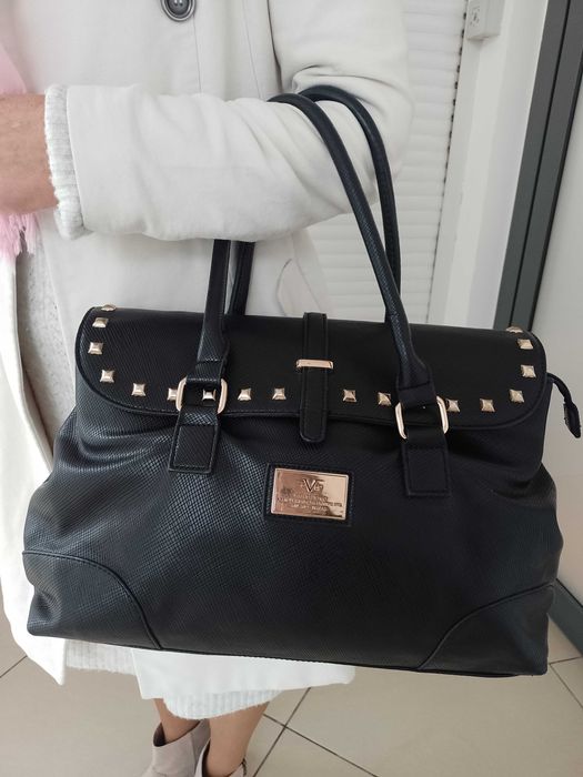 VERSACE/ Bogato zdobiona torebka biznesowa, torba do ręki