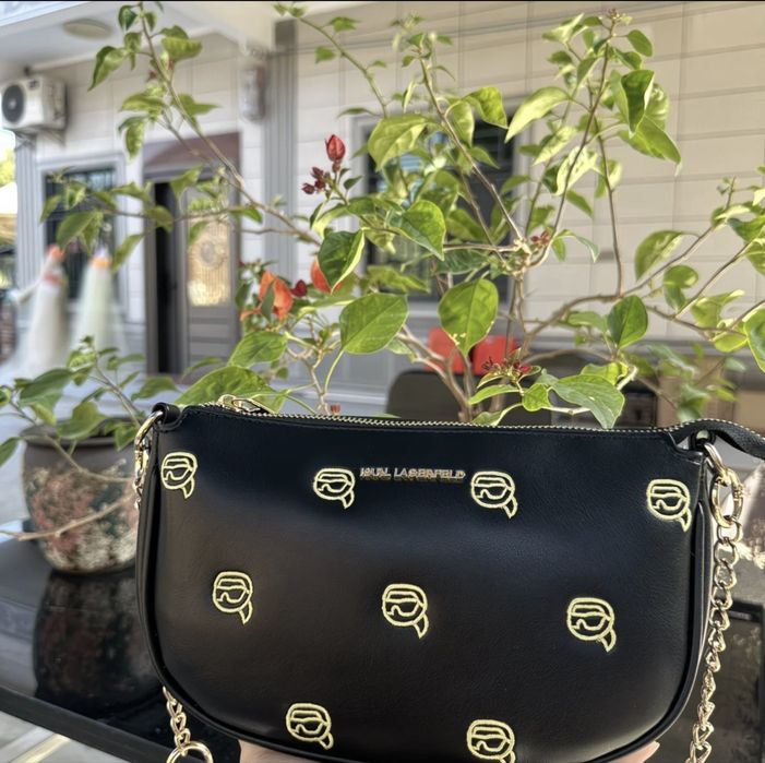 Сумка жіноча Karl Lagerfeld чорна біла нова