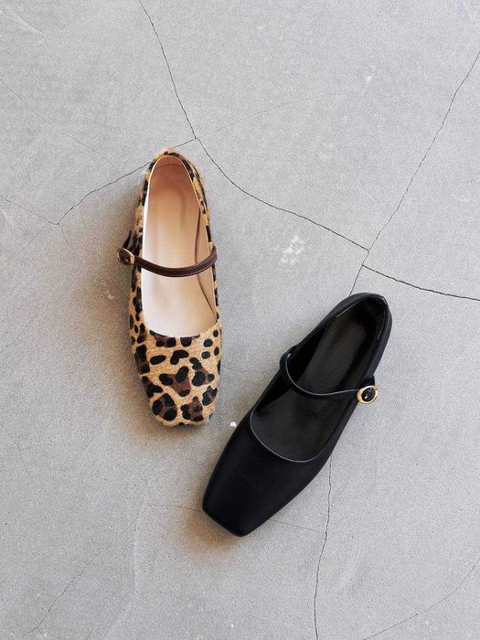 Балетки з еко шкіри  Мері Джейн у двох стилях: леопард та класичний