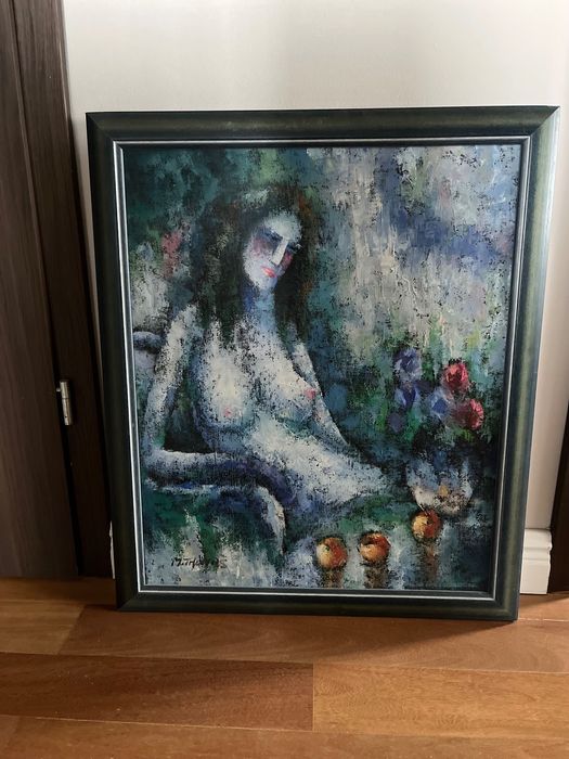 Ręcznie malowany obraz w ramie 59cm x 69 cm
