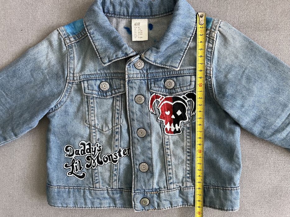 Kurtka jeansowa H&M custom ręcznie malowana r.80