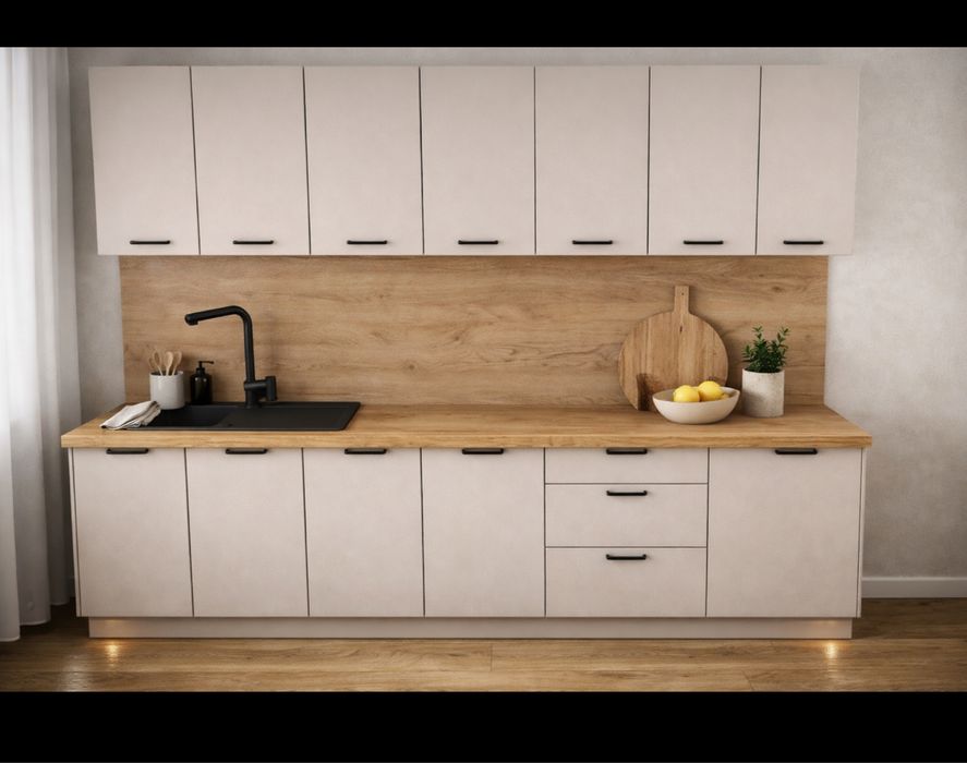 Kuchnia zestaw od stolarza 260cm /gotowe szafki do montażu, bez samodzielnego skladania!!!