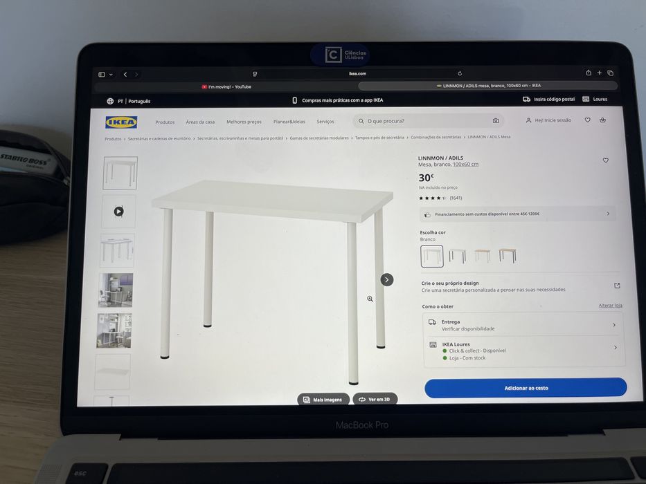 Tampo de secretaria IKEA  60x100cm