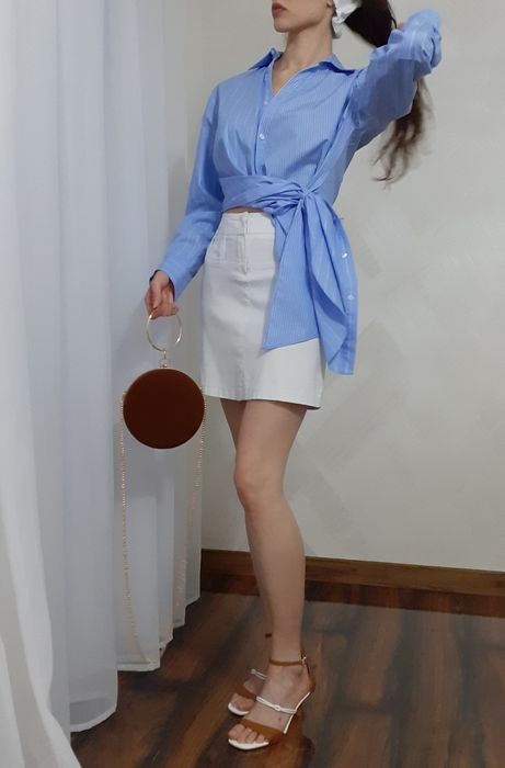 Biała spódnica mini Minimalistic white mini skirt Clean girl aestetic