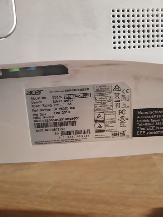 Acer ED273  27", na części, zbita matryca.