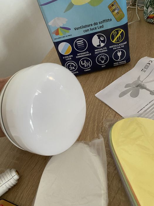 Beper P206VEN610 Wentylator sufitowy z lampą LED + pilot 52 cm