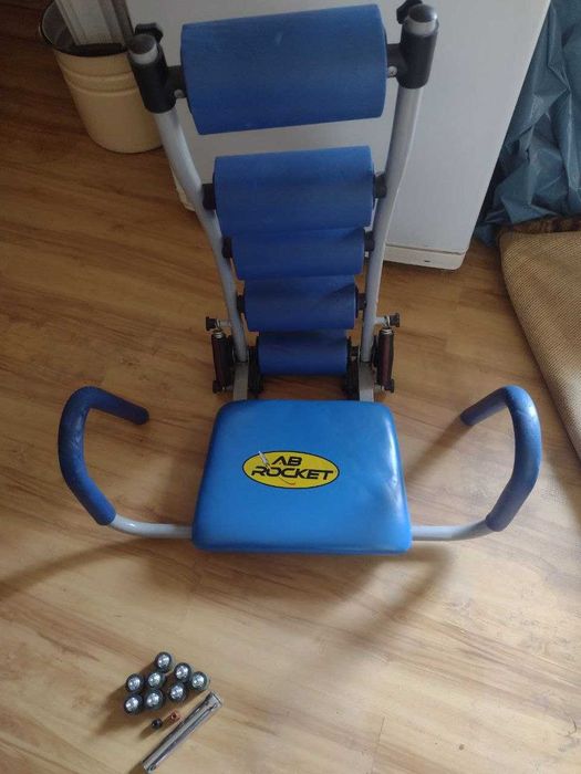 Тренажер для преса м'язів живота і спини підлоговий Синій (AB Rocket)