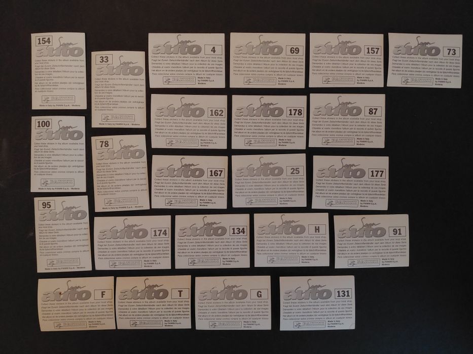 23 Cromos Super Auto da Panini