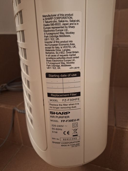 Oczyszczacz powietrza Sharp FP-F30EU-H