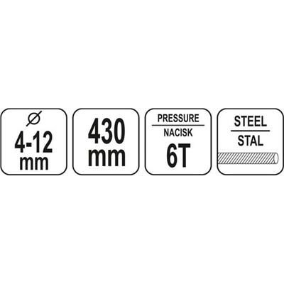 Obcinak ręczny z siłownikiem hydraulicznym 4-12mm