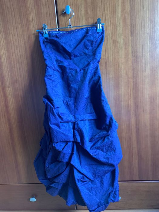 Vestido cerimónia plissado roxo
