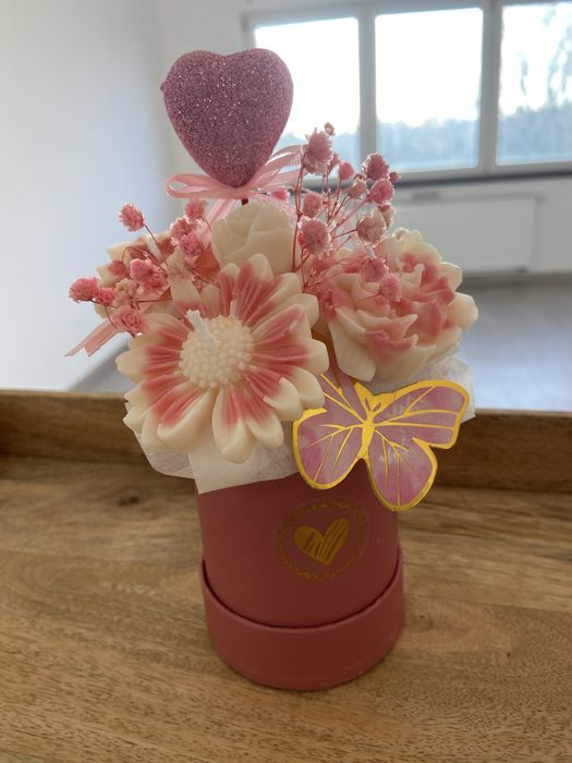 Świece sojowe w boxie flowerbox swieca swieczki świeczki sojowe