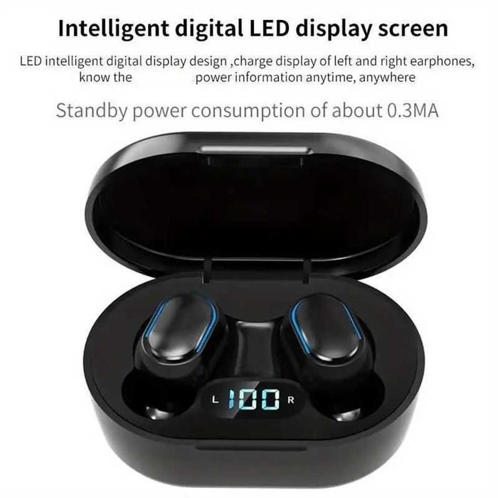 Fones sem fios. Intelligent digital LED display screen. Novos.