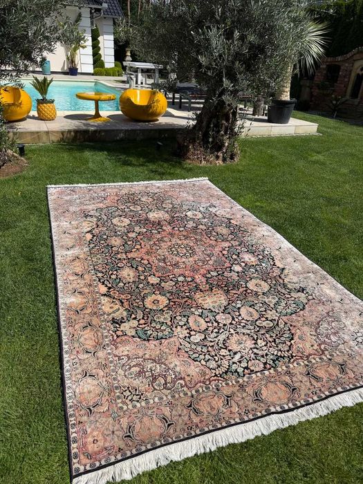 Jedwabny r.tkany dywan perski GHOUM / GHOM 300x190 galeria 30 tyś