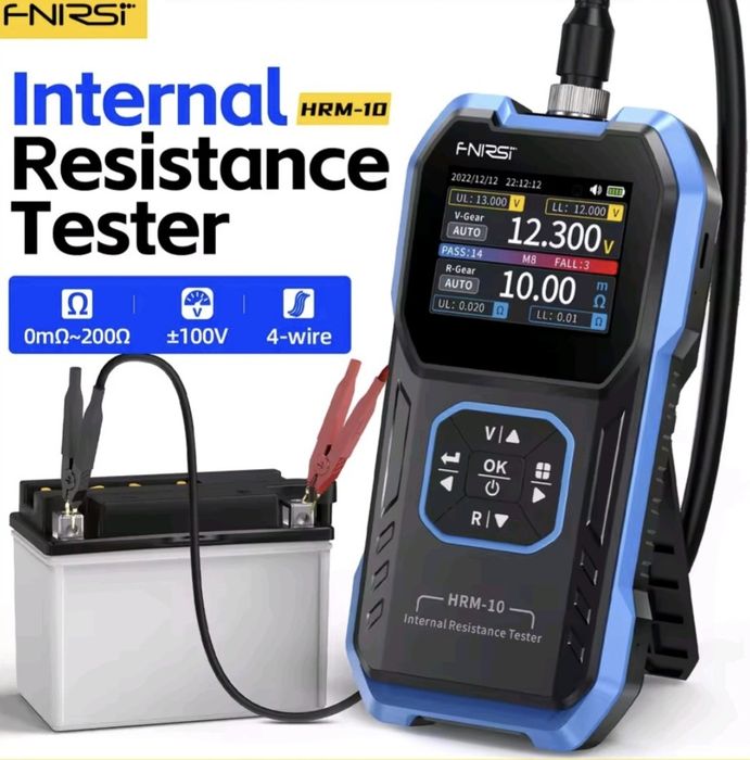 (НОВЫЙ) FNIRSI HRM-10 тестер внутреннего сопротивления и напряжения батарей Щупы Холдер Зажим