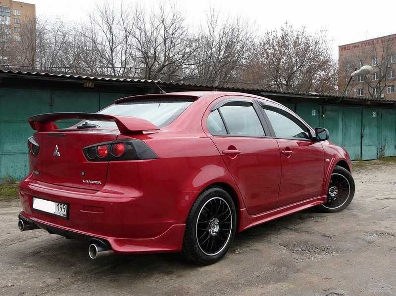 Юбка перед Mitsubishi Lancer X накладка на задний бампер лансер 10