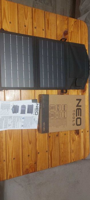Портативний зарядний пристрій Neo Tools сонячна панель 15Вт, 2xUSB