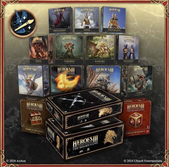 Heroes III The Board Game 2x Big Box wszystkie dodatki