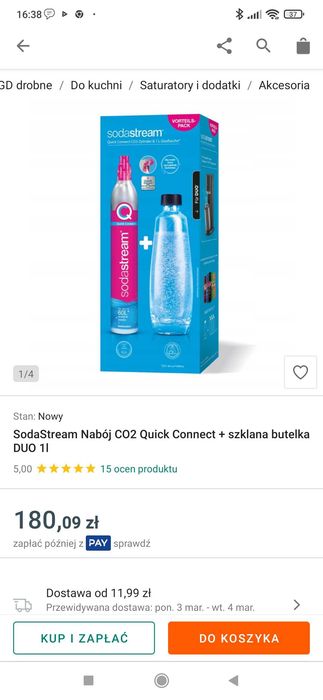 Naboj plus butelka soda stream