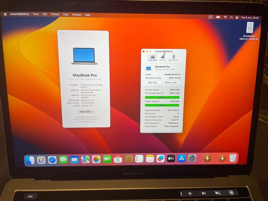 Macbook Pro 13 i7 3.5GHz / 16GB / 512GB / TouchBar / Nowa Bateria