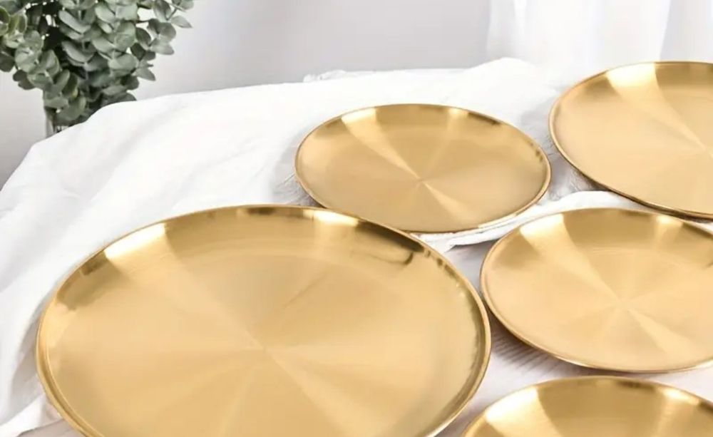 Złota stalowa taca 26cm