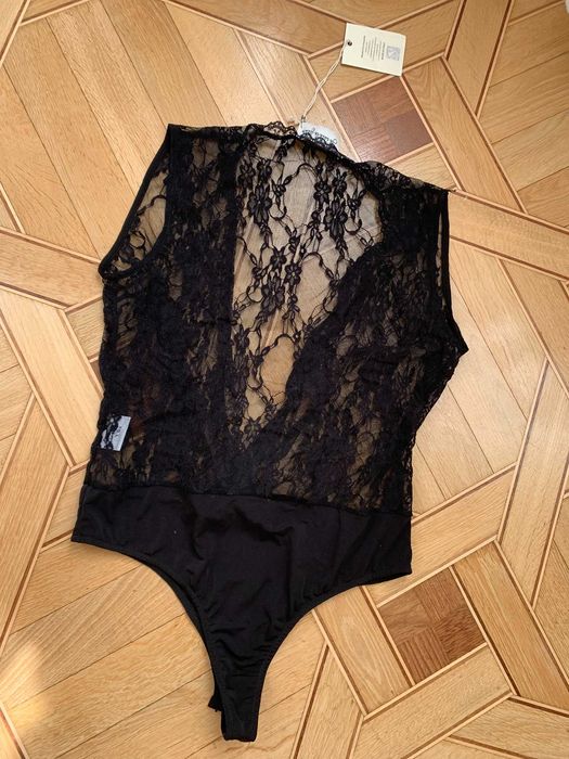 Женское черное кружевное боди je suis le fleur L