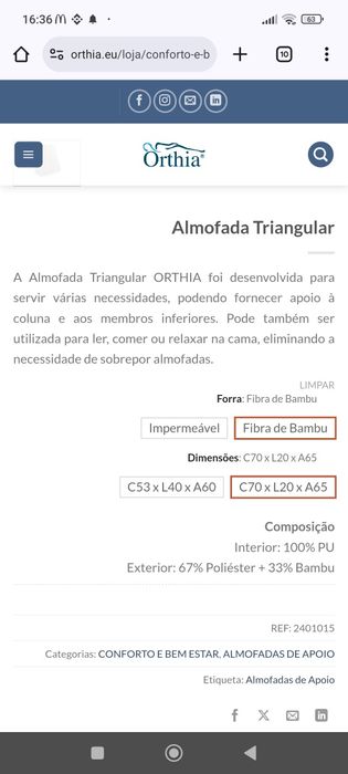 2 Orthopedic Pillows | 2 Almofadas Ortopédicas