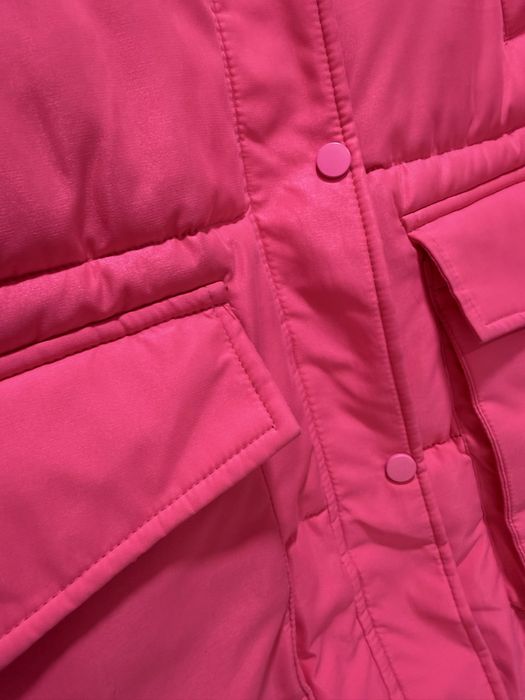 Куртка пуховик зимняя женская розовая матовая  размер L