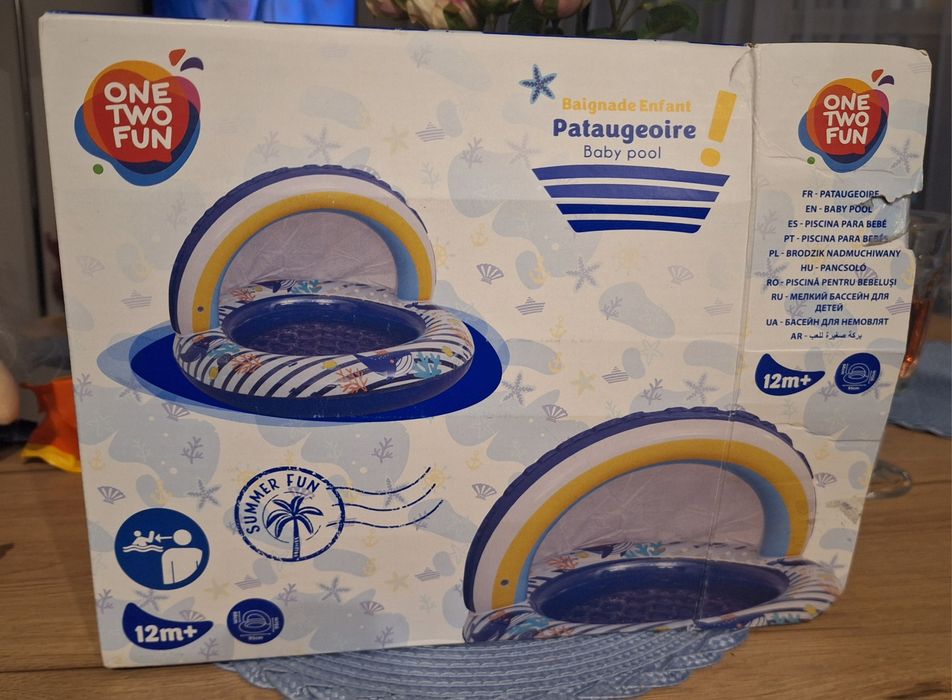 Brodzik, basen nadmuchiwany z daszkiem, 12m+