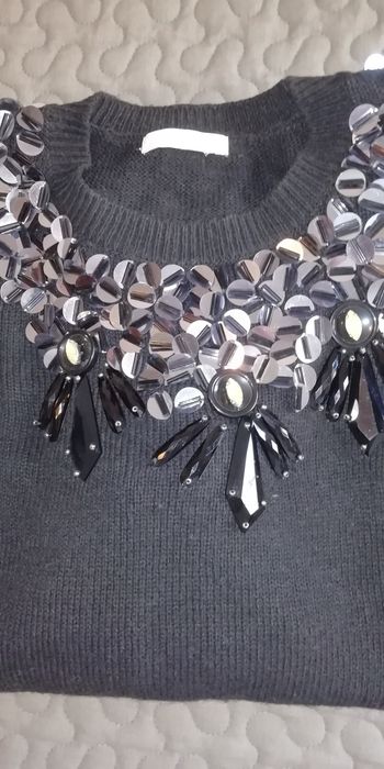 Camisola H&M Preta senhora bordada com pedras