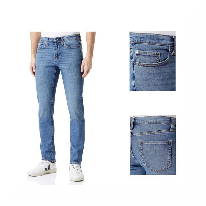 Męskie Spodnie AMAZON ESSENTIALS 30W 32L Athletic-fit Stretch Jeans