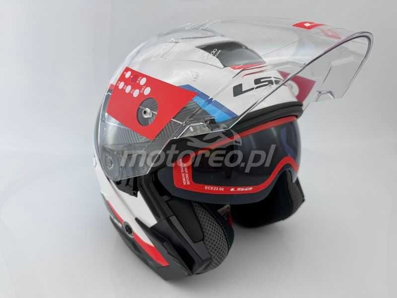 WYPRZEDAŻ Kask Otwarty Blenda LS2 OF618 VERSO 2 AIR White Red Blue