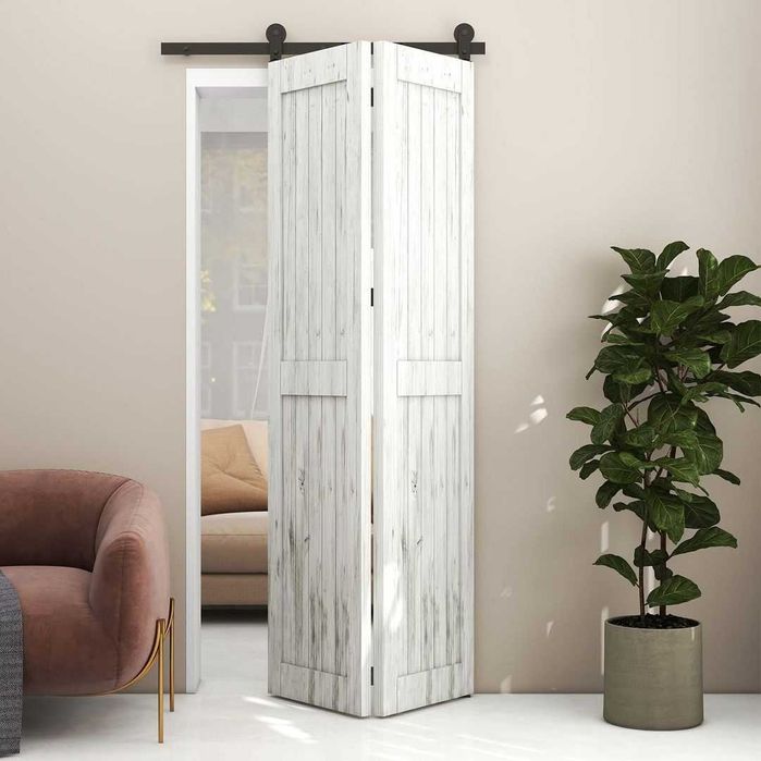 Sistema completo de trilhos para duas portas de correr.