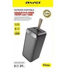 Зовнішній акумулятор Power Bank Awei P101K — 100000mAh (Вага 600 г)