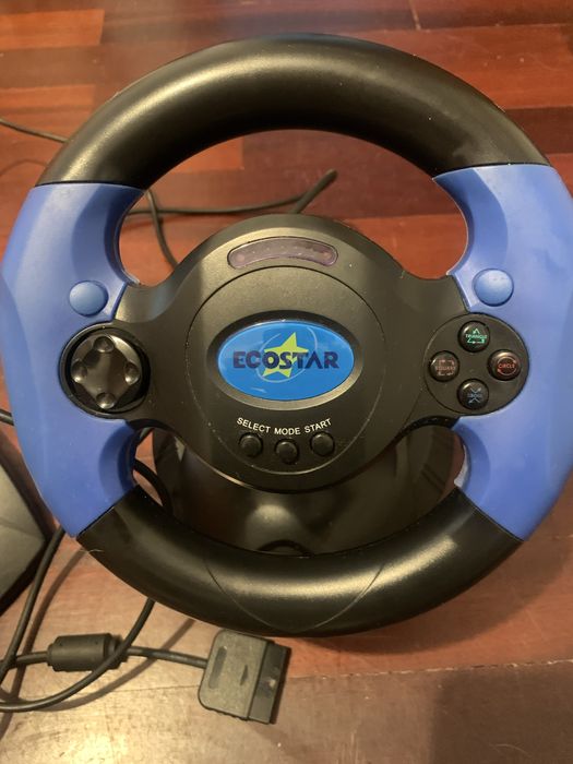 Volante e pedais Racing Wheel Ecostar para PS2