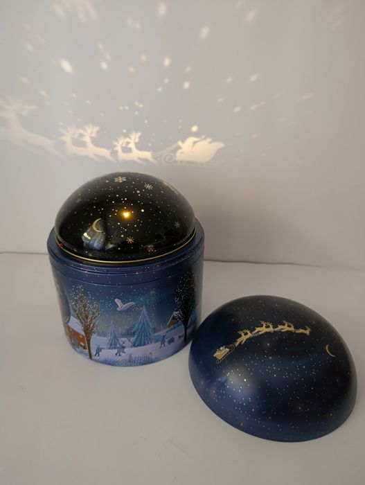 Жестяні різдвяні банки для печива, проектор, музичний, декор